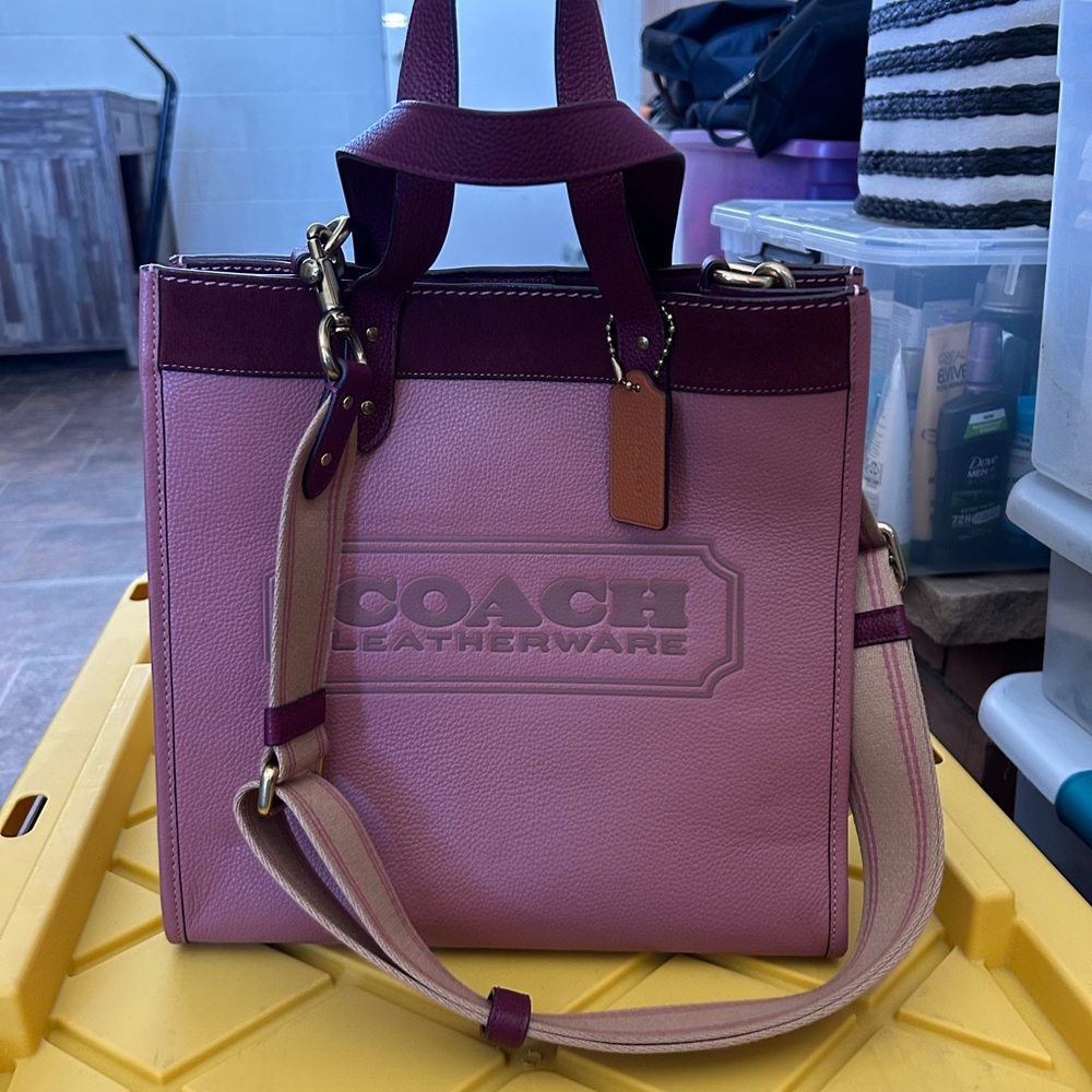 Coach Pink Leather Tote with Structured Design